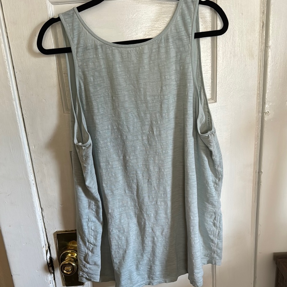 Lane Bryant Sea Blue Relaxed 100% Cotton Tank Top Size 22/24 - Picture 6 of 6